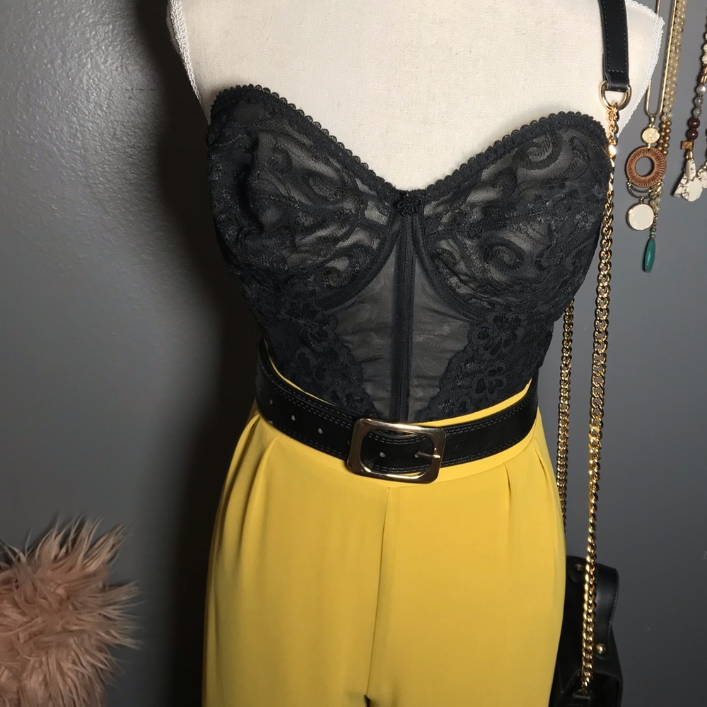 GODDESS black lace bustier
